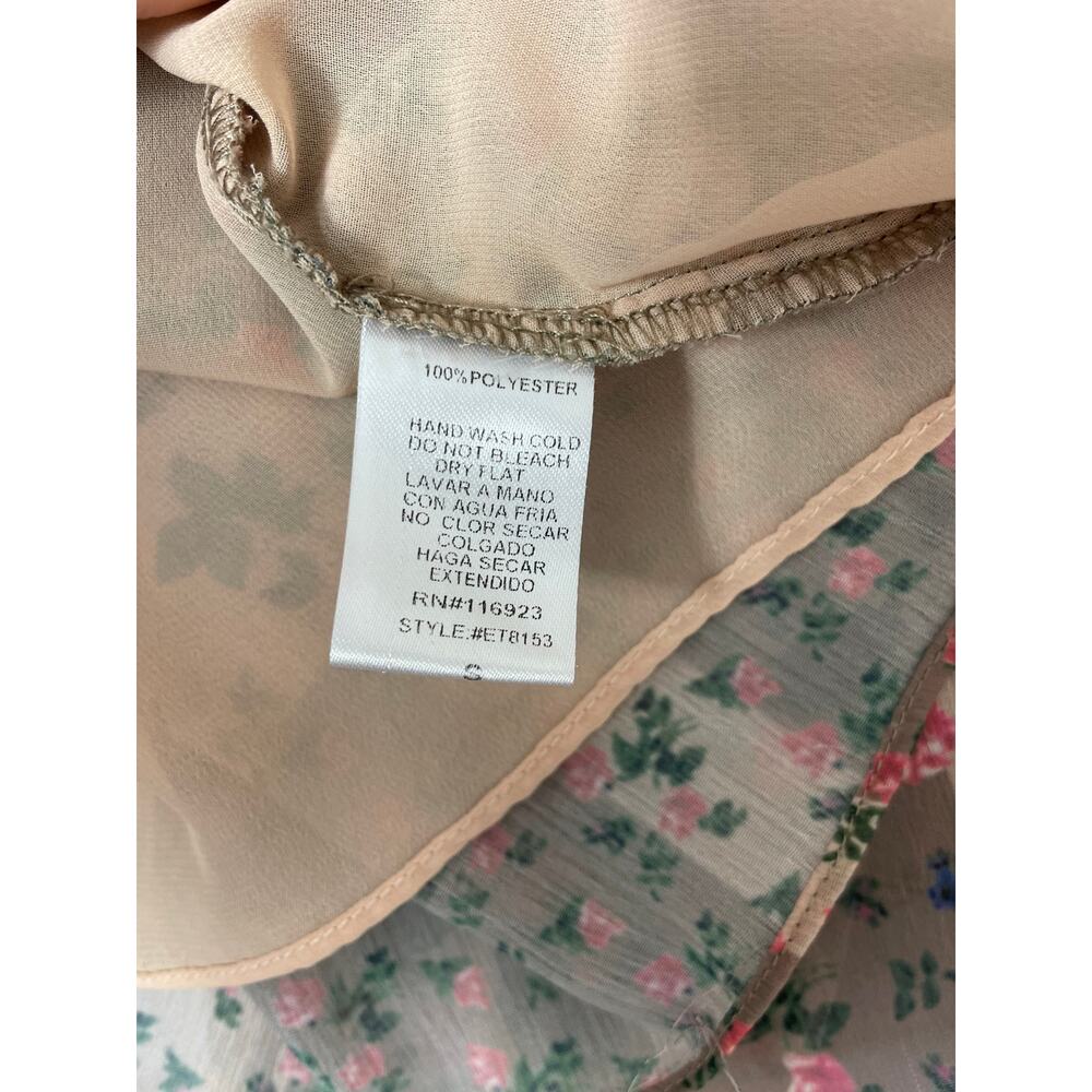 Easel Patchwork Sheer Oversized Peplum Tunic Shir… - image 6